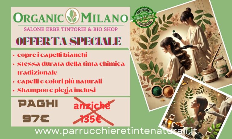 offerta speciale erbe tintorie hennè parrucchiere organic milano
