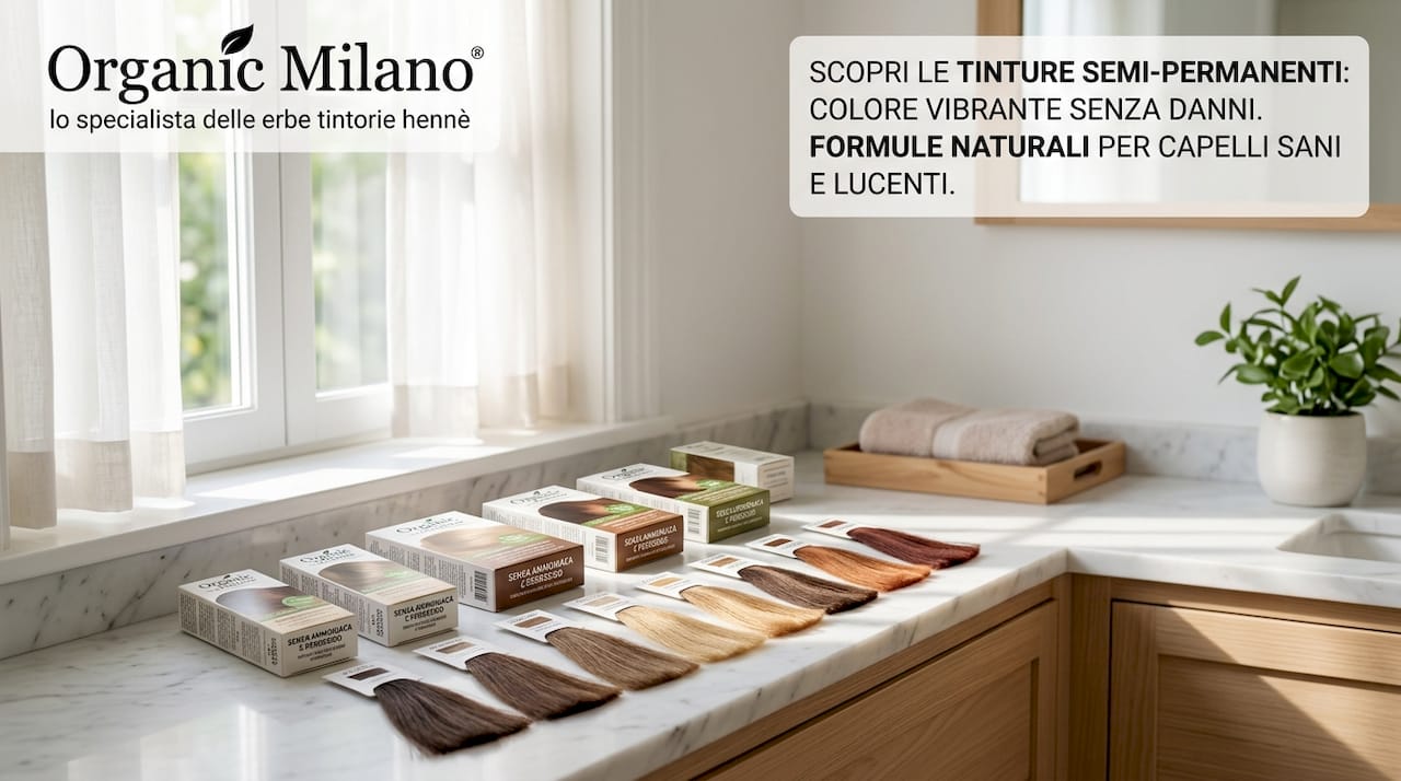 Packaging delle tinture semi-permanenti firmate Organic Milano