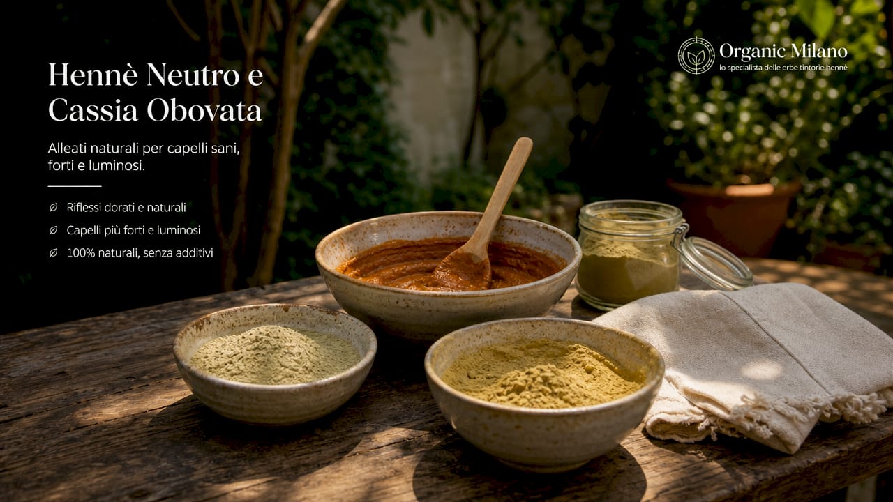 Ciotoline di hennè neutro pronte sul tavolo della cucina
