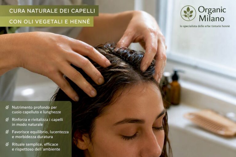 Mani che massaggiano oli naturali sul cuoio capelluto