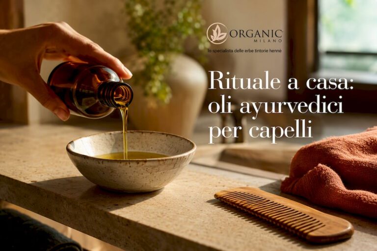 Olio ayurvedico per la cura dei capelli