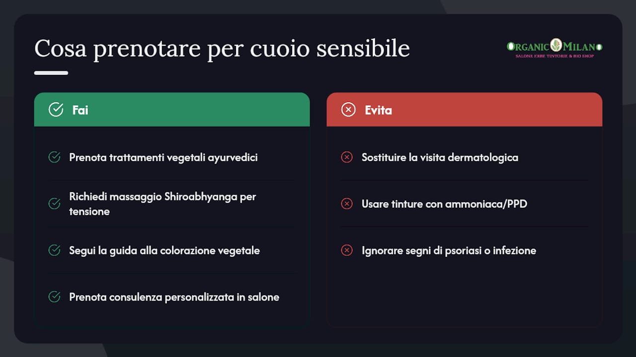 Un percorso naturale per il cuoio capelluto sensibile: cosa prenotare — overview diagram